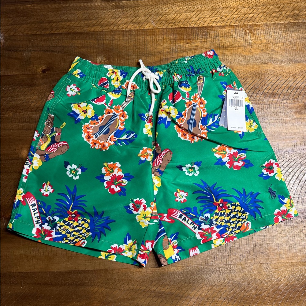 Classic Green Floral Swim Shorts